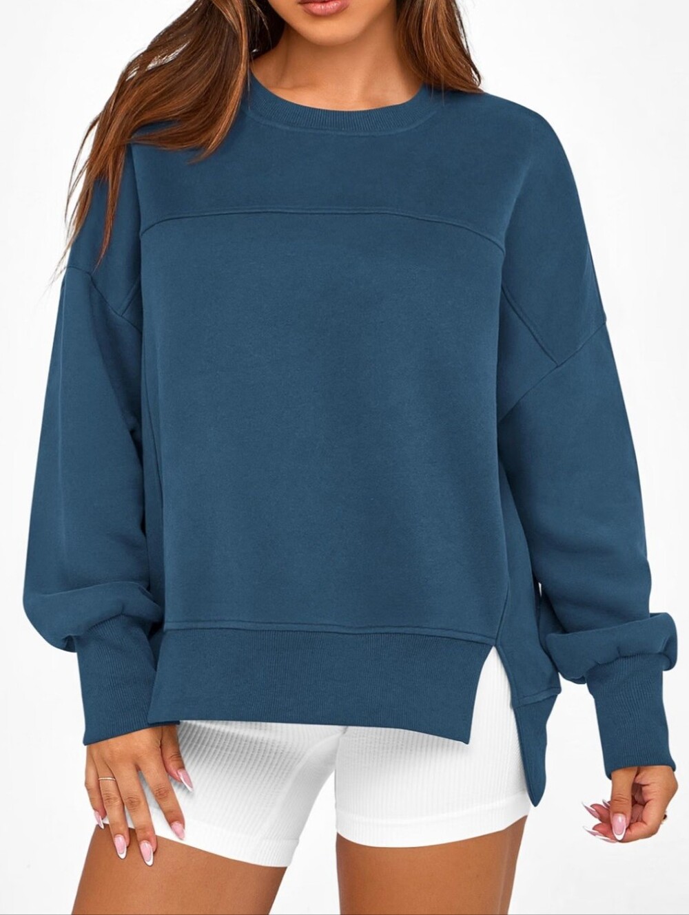 NWT BTFBM Dark Blue Fleece Crewneck Sweatshirt Size Small